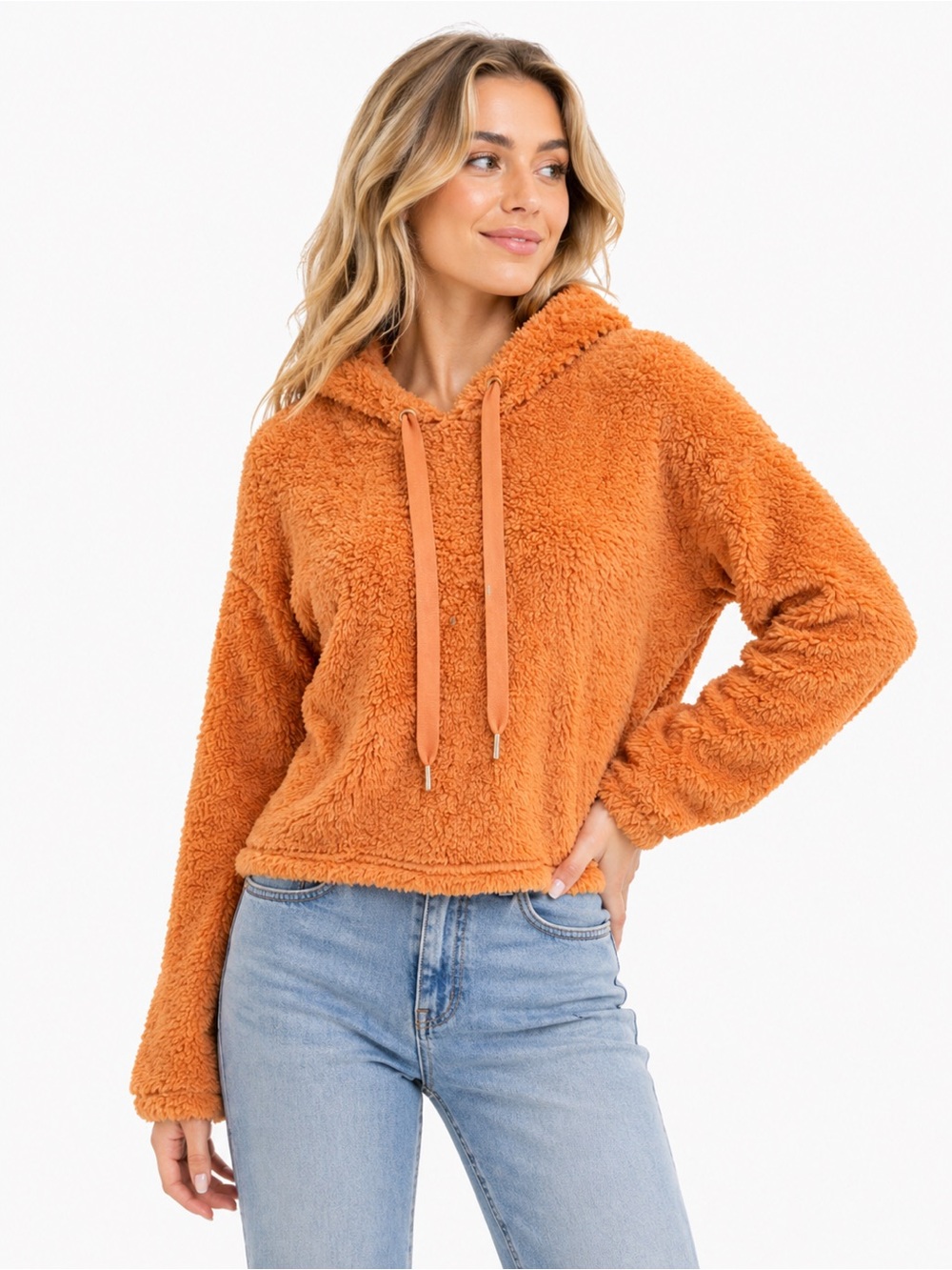 Z Supply Orange Sherpa Hoodie